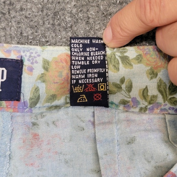 Vintage GAP Pants Womens 11/12 Pastel Floral High Rise Tapered 100% Cotton 90s - Picture 7 of 9